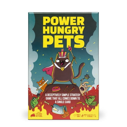 Power Hungry Pets by Exploding Kittens - 2-6 Players - Ages 7  - 15 Minutes to Play - Strategic and Simple Card Game - Ideal for Party, Family Game Night, Kids and Adults