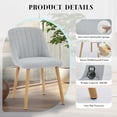 thumbnail image 5 of TacleeKii Modern Upholstered Dining Chairs Set of 2, Curved Back, Wood Legs, 300 lb Weight Capacity, Gray, 5 of 7