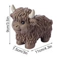 thumbnail image 3 of Steadline Scottish Highland Cow Resin Statue Realistic Animal Figure Sculpture Desktop Desk Decor Minimalist Home Office Decoration Cute Simulation Bull Ornament Collectible, 3 of 7