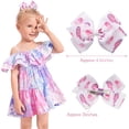 thumbnail image 2 of 24PCS 4.5Inch Bows for Girls Boutique Grosgrain Ribbon Rainbow Hair Bow Alligator Hair Clips Pigtail Bows Unicorn Hair Clips for Baby Girls Toddler Kids Children Teens in Pairs, 2 of 14