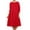Red, variant on Women's Plus Size Casual 3/4 Sleeves Basic A-Line Pleated Solid Midi Dress