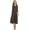 Brown, variant on Women's 3/4 Sleeve A-line and Flare Midi Long Dress