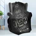 thumbnail image 4 of Alcohol Soft Flannel Fleece Throw Blanket, Bottle of Beer with Hand-Drawn Lettering of Stout Pale Ale Lager Wheat, Cozy Plush for Indoor and Outdoor Use, 50" x 70", Black and Eggshell, by Ambesonne, 4 of 5