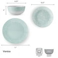 thumbnail image 3 of Pfaltzgraff Venice 12 Piece Melamine Dinnerware Set Teal, 3 of 5