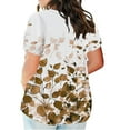thumbnail image 3 of Hauts d'Été pour Femmes, Hauts Décontractés d'Été pour Femmes, T-Shirt à Manches Courtes Imprimé Col Rond Ample, Hauts à Manches Courtes pour Femmes, Hauts à Manches 3/4 pour Femmes, 3 of 5