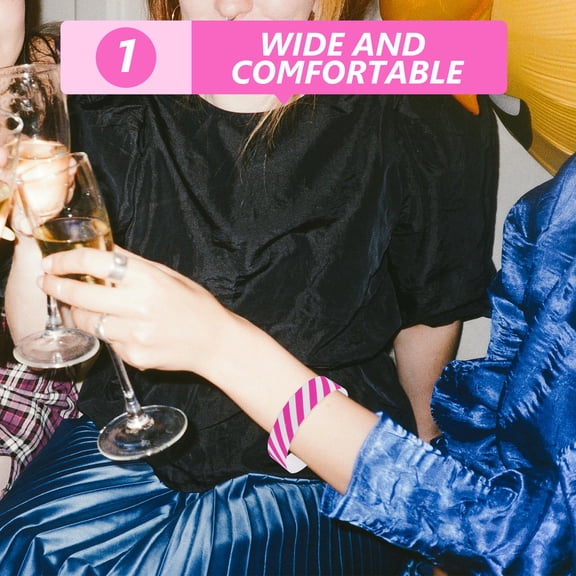 HEANUJJ 100pcs Paper Wristbands Waterproof Pink Practical Design Activity Paper Wristbands for Guests