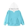 thumbnail image 3 of SonxaHe Big Girls Hoodies and Sweatshirts Long Sleeve Casual Pullover Spring and Fall Hoodie Witn Pockets Blue,Sized 7-8, 3 of 6