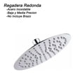 thumbnail image 2 of Regadera Redonda 15 cm Media y Baja Presion Rubinett  Cromada Acero Inoxidable Sin Brazo, 2 of 3
