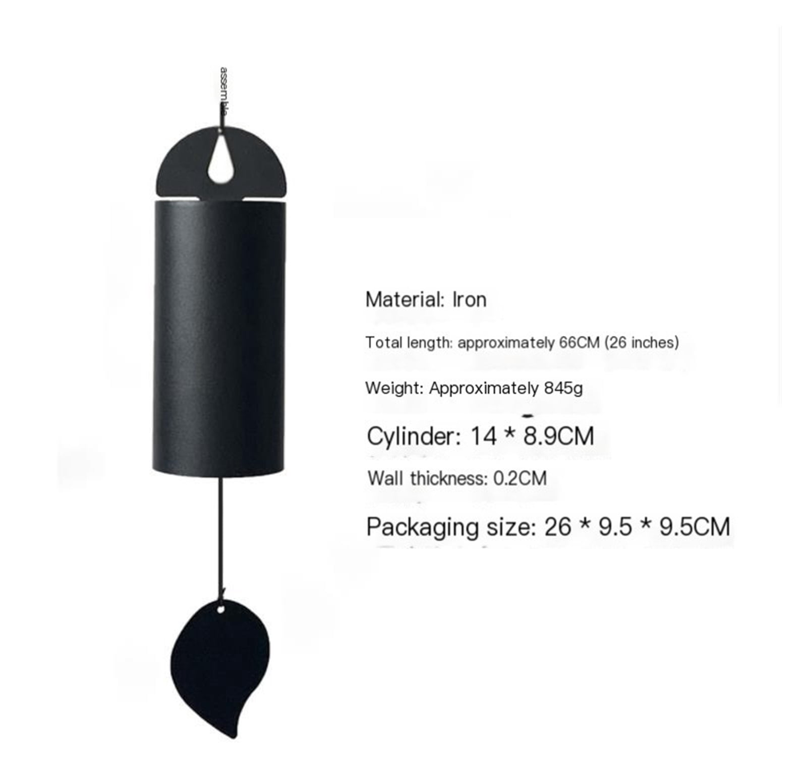 Deep Resonance Serenity Bell Large Wind Chimes for Outside Deep Tone Garden Bells Wind Chimes 528 Hz Low Pitch Wind Bell 26 inch (Large)