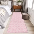 thumbnail image 5 of 2x6 Kitchen Runner Rug, Pink Morocco Non-Skid Rubber Backing Large Rectangle Rugs - Living Room Bedroom Home Office, Geometric Leaf Diamond Lattice Abstract Indoor Floor Mat Carpets Washable Rug, 5 of 9