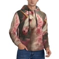 thumbnail image 2 of Wukai Haired White Horse Print Men Hoodies Fleece Sweatshirts Long Sleeve Sweaters Pullover Fall Outfits Winter Clothes-X-Large, 2 of 7