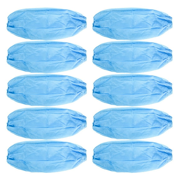 FRCOLOR Blue Disposable Waterproof Arm Sleeves for Kitchen Cleaning Made of Non Woven Fabric One Size Fits All Adults 10 Pieces