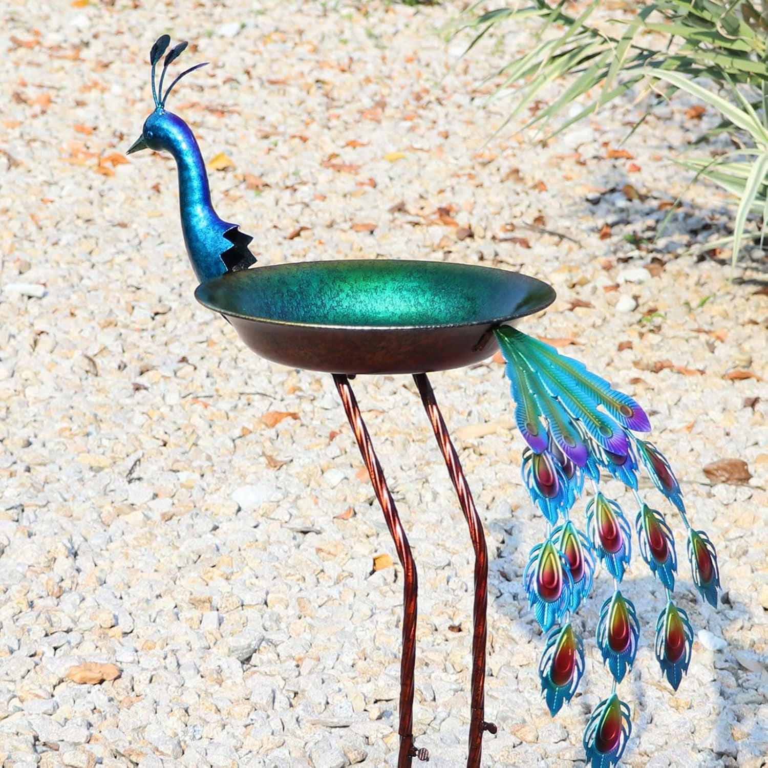 Solar Bird Bath,Deck Bird Bath with Solar Fountain,Metal Bird Bath Bubbler,Deck Mounted Bird Bath,Adjustable Sturdy Balcony Bird Bath,Patio Garden Decor（Bronze）