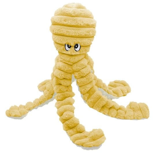 Pet Lou King Octopus, 26-inches Height, Yellow, Squeak Toy, Plush, Pet Toys and Supplies