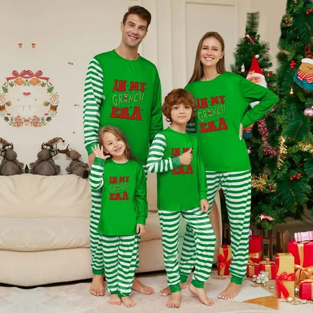 

Christmas Family Pajamas Matching Set Merry Grinchmas Christmas Pjs Matching Sets Christmas Family Matching Sets Pajamas Loungewear Outfits Family Matching Set for Baby 6 Months