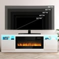 thumbnail image 3 of Waleaf Fireplace tv Stand with 36 inch Fireplace Up to 80" TVs,LED Light Entertainment Center and Storage, 3 of 8