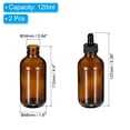 thumbnail image 2 of Uxcell 120ml Dropper Bottle, 2Pcs Glass Leakproof Essential Oils Liquid Perfume Container with Gold Eye Dropper, Amber, 2 of 5