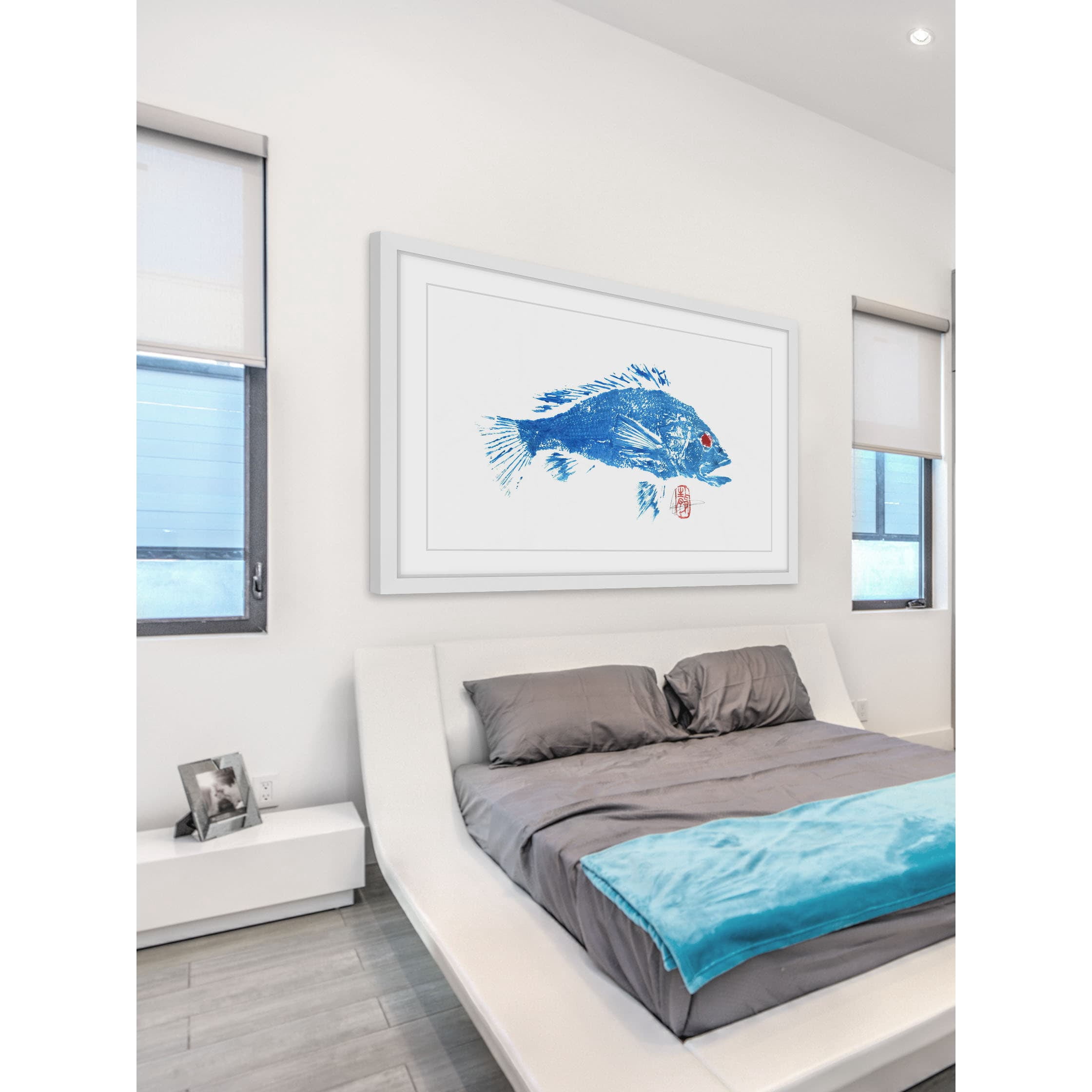 "Bass Yeux Rouges" Framed Painting Print