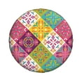 thumbnail image 2 of XMXY Colorful Mexican Talavera Plaid Spare Tire Cover, Universal Waterproof Cover for Jeep RV Tire Wheel Protection, 16 inch, 2 of 8