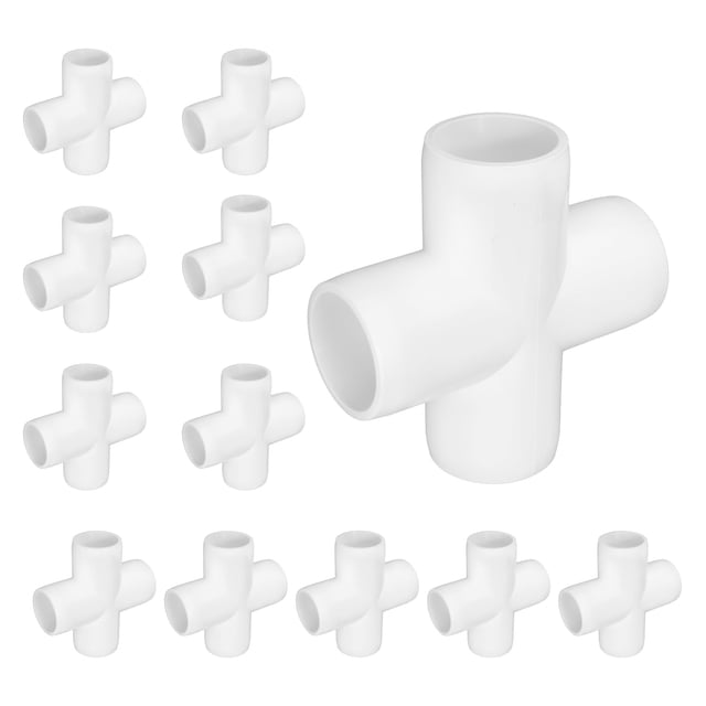 12 paquetes de 12 unidades de accesorios de PVC tallados exquisitamente de 1 pulgada y 4 vías