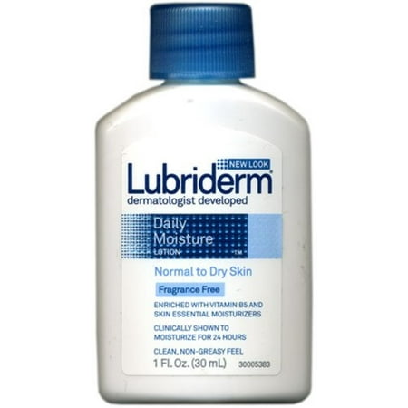 Lubriderm Daily Moisture Lotion, Fragrance Free 1 oz (Pack of 2)