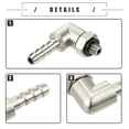 thumbnail image 4 of Adaptador de manguera de latón de 90 grados para automóvil universal, barb de 4 mm 5/32" a macho métrico M5x0.8 tono plateado, 4 of 7