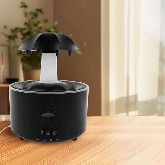 RAPOBRIX 300ml Rain Umbrella Humidifier with 7 Colors LED - Timer Aroma Diffuser Rain Sound Water Drip for Home/Bedroom/Desk