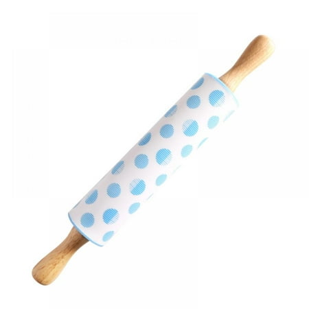

Silicone Rolling Pin Non Stick Surface Wooden Handle