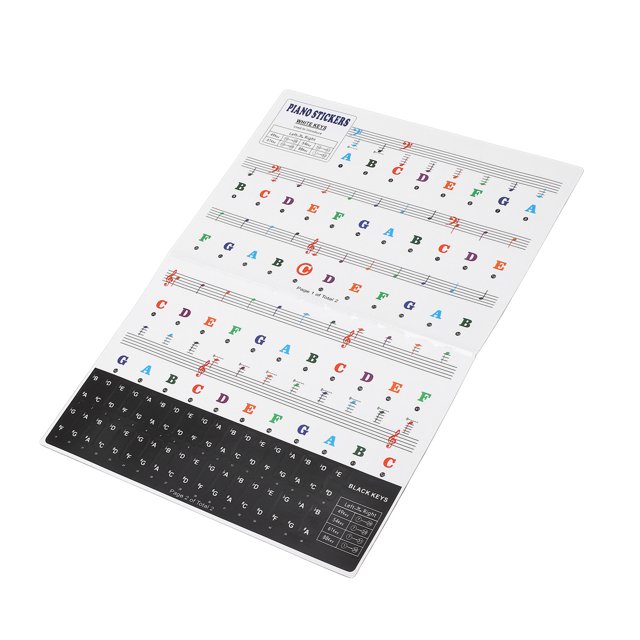 Piano Keyboard Stickers, Removable 3 In 1 Piano Keyboard Letters For 88 61 54 49 Key
