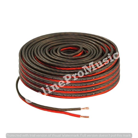 RED 50 Ft TRUE 12 GAUGE AWG CAR HOME AUDIO SPEAKER WIRE CABLE SPOOL BPES12.50