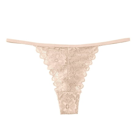 

huanledash Low Rise Cotton Crotch T-Shape Lady Panties Crochet Lace Hollow Out G-String Thong