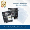 thumbnail image 2 of 1 pack of 20 BCW 2 ¾" x 6 ¾" Currency 4-Pocket Pro Binder Pages, 2 of 5