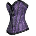 thumbnail image 5 of ZVAVZ Corset Tops for Women Steampunk Pirate lace up Bustier Shapewear Lingerie, Lace Waist Push Up Bodysuit Corset Overbust Purple,S, 5 of 5