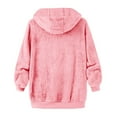 thumbnail image 4 of VISALY Womens Zip Up Hoodies Sweater Jacket Women's Plus Size Solid Color Sweatershirt Hooded Pullover Warm Wool Plush Coat Zipper Top Casual Sweaters Fleece Hoodies Winter Sweaters Pink Xl, 4 of 5