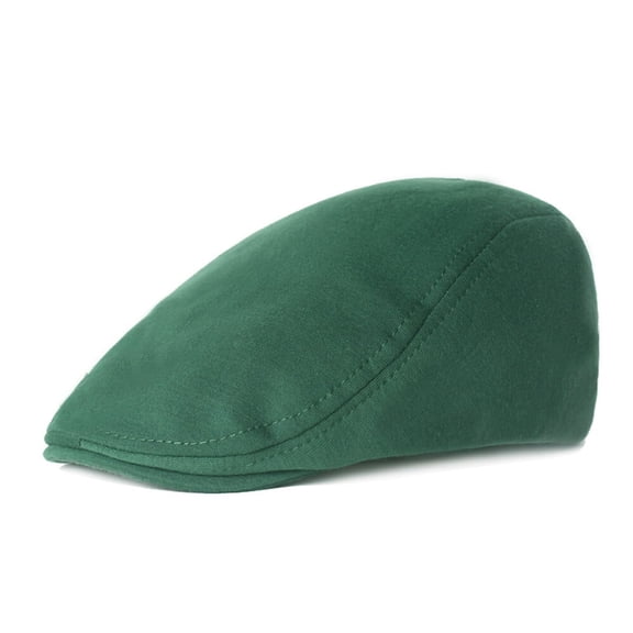 Men Women Cotton Solid Color Flat Cap Golf Driving Ivy Stretch Peaked Hat