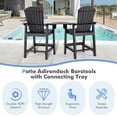 thumbnail image 6 of YYAo Folding Chair, Outdoor Lawn Chair,2 Pieces HDPE Tall Adirondack Chair with Middle Connecting Tray-Black, 6 of 10