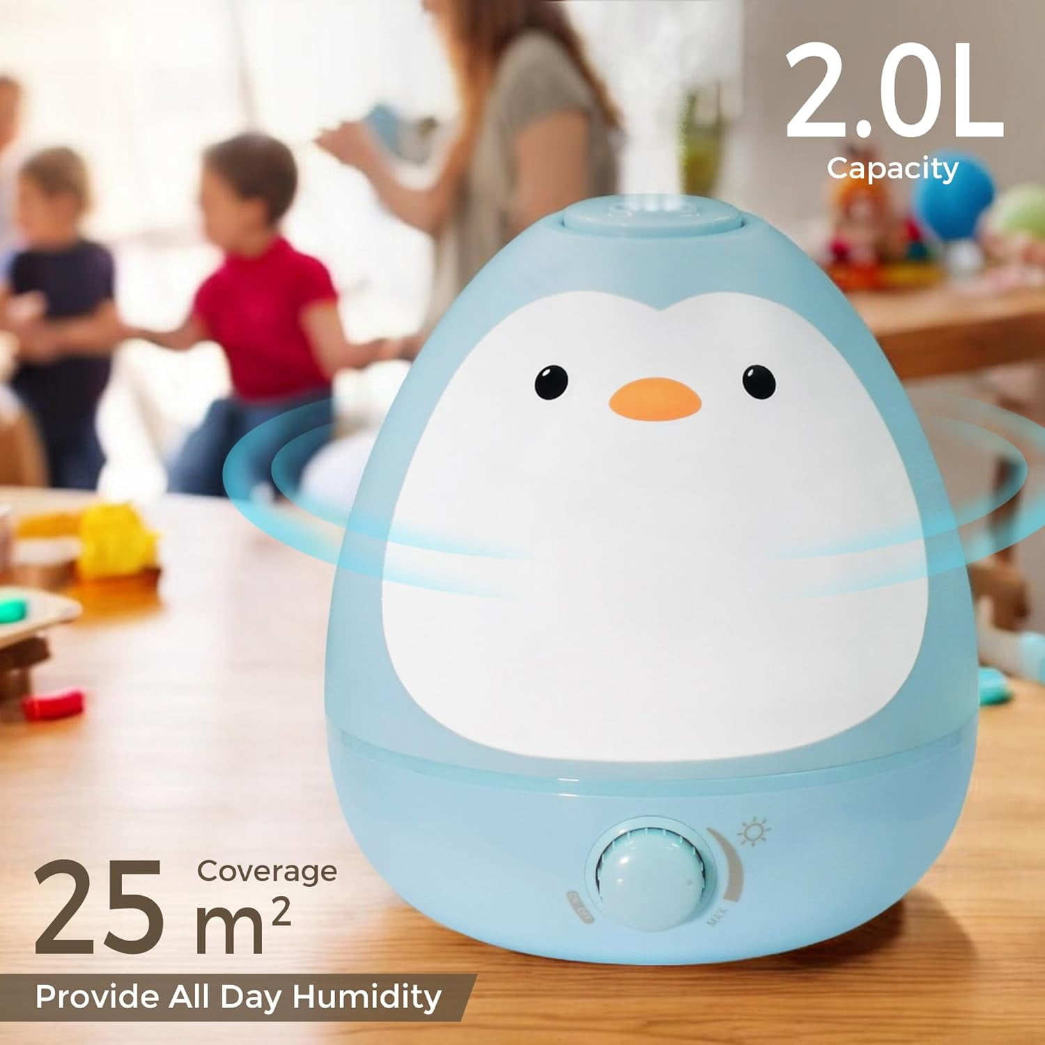 Baby 3-in-1 Cool Mist Humidifier with Essential Oil Diffuser + Nightlight, Phenol Free Humidifier for Kids Bedroom, Nursery + Large Rooms, Whisper-Quiet, Auto Shut Off