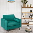thumbnail image 3 of Costway Ensemble de 2 Fauteuils d'Appoint Canapé Simple avec Poche de Rangement Latérale Turquoise, 3 of 10
