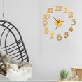 thumbnail image 6 of Slatcetga Modern Wall Clocks Frameless DIY Large 3D Non Ticking Clock For Living Room Golden, 6 of 8