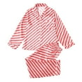 thumbnail image 6 of Esho Women Pajamas Set Christmas Family Matching Pajamas Silk Satin Button Down Sleepwear Nightwear Pj Set, 6 of 8