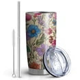 thumbnail image 2 of 20 Oz Pioneer Flower Coffee Tumbler Double Wall Insulated Stainless Steel Water Bottle | Metal Reusable Thermoses Flask with Cup Cap | Leak & Sweat Proof with Anti-Dust Lid, 2 of 7