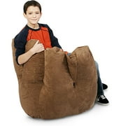 Baseball Glove Microsuede Bean Bag Chair, Camel