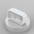 thumbnail image 4 of Bewildely Reloj despertador digital LED electrónico Reloj de escritorio Pantalla de temperatura 3 configuraciones de alarma Altavoces de audio Decoración del hogar Blanco, 4 of 6