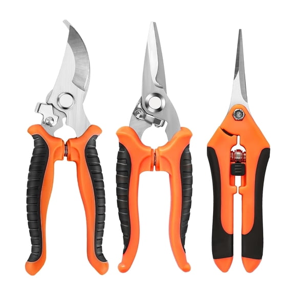 3 Pack Garden Pruning Shears, Stainless Steel Shears, Gardening Shears, Scissors, Garden Clippers, Pruning Snips, Pruning Shears for Gardening Tools