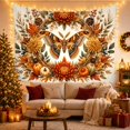 thumbnail image 3 of Autumn Moth With Pumpkins and Chrysanthemums, Warm Vintage Illustration for Moth Lovers, Harvest Wall Art, Thanksgiving Hostess Gift, Tapestry Wall Hanging for Bedroom and Dorm, 3 of 7