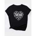 thumbnail image 2 of Camiseta deportiva de manga corta con estampado "Día de la Madre", cuello redondo ligeramente elástico, ropa deportiva para mujer, camiseta deportiva informal., 2 of 7