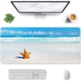thumbnail image 1 of Large Mouse Pad, Full Desk XXL Extended Gaming Mouse Pad 35" X 15", Waterproof Desktop Mat with Stitched Edges, Non-Slip Laptop Computer Keyboard Mousepad for Office and Home, Beach Design, 1 of 5