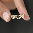 Chain Design Ring, Link Chain Ring, 18k Gold Plated Plain Band Ring