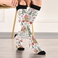 thumbnail image 5 of FORMRS Womens Knee High Socks Casual Long Thick Travel Daily Wear, 2 Pairs, Brown Nordic Christmas House, 5 of 6