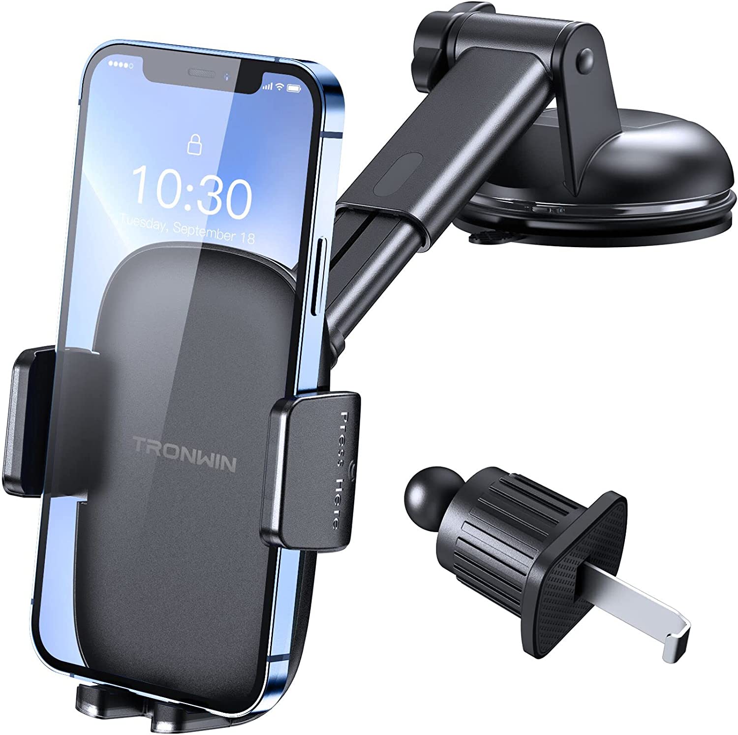 Car Phone Holder Mount 4 in 1 Suction Cup Cell Phone Holder for Car Dashboard Windshield Air